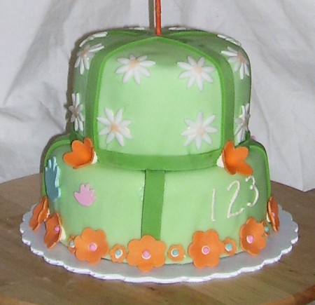 Close-up of just the cake